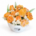 Arreglo floral de velas artesanales aroma naranja - vista con logo